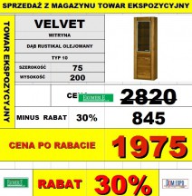 Szynaka - velvet - witryna 2 drzwiowa lewa typ 10 WYPRZEDAŻ 